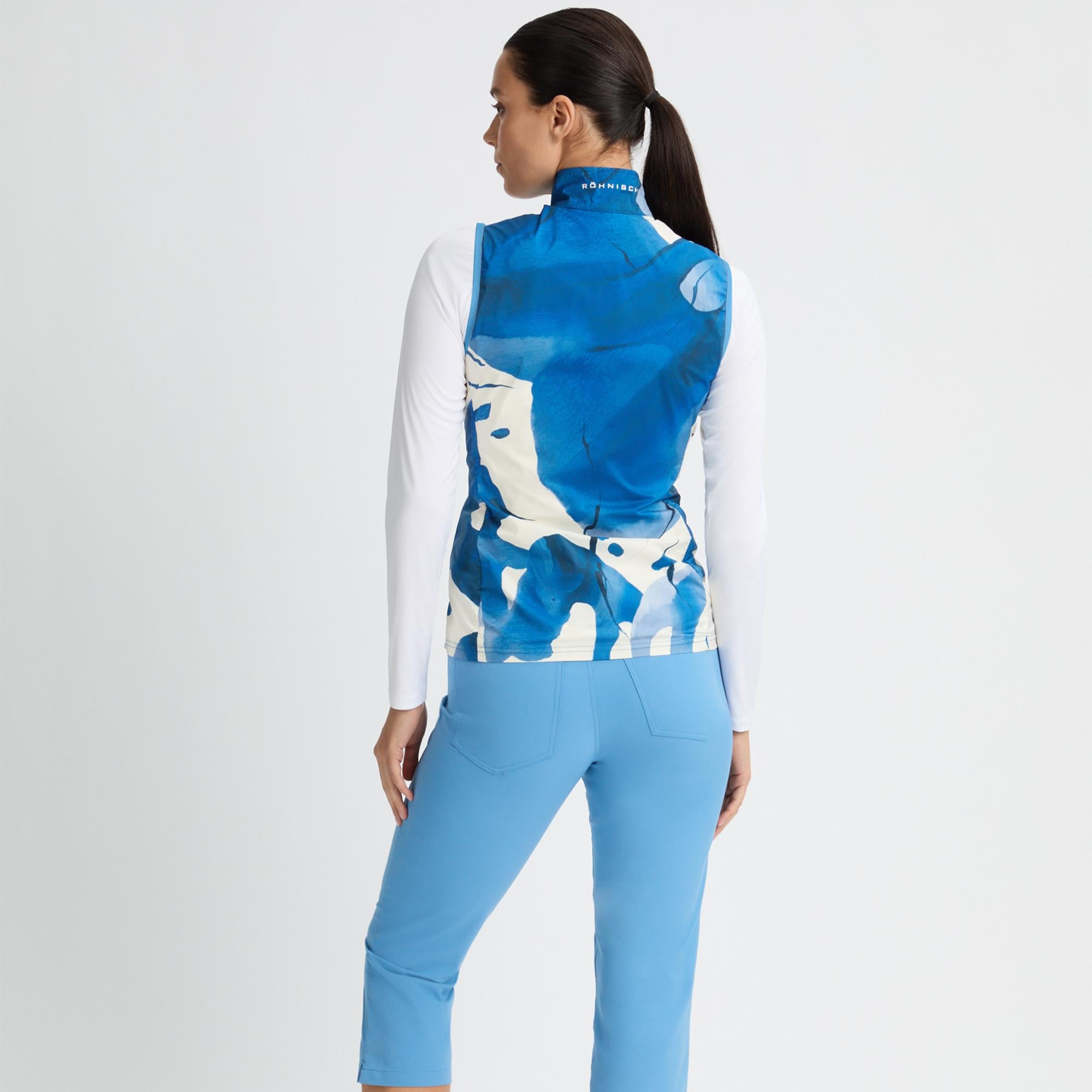 Rohnisch Packable Ultralight Ladies Golf Vest Blue Aquarelle